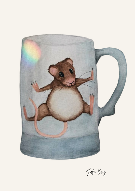 Mouse in Beer Handle Print
