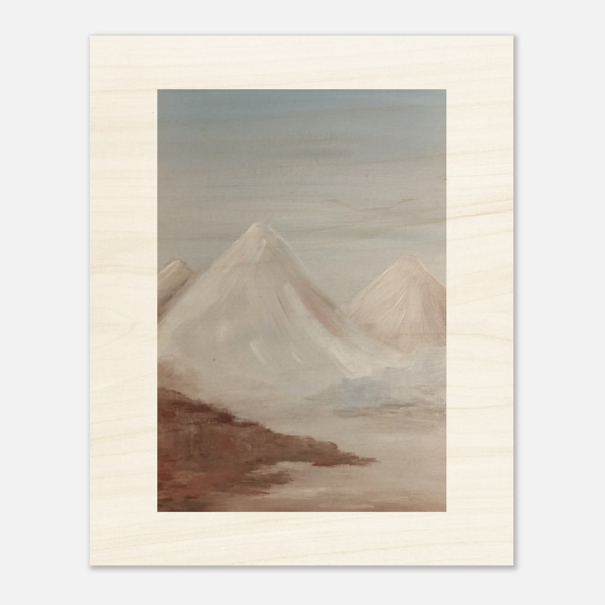 Mountain Mood landscape painting printed onto wood