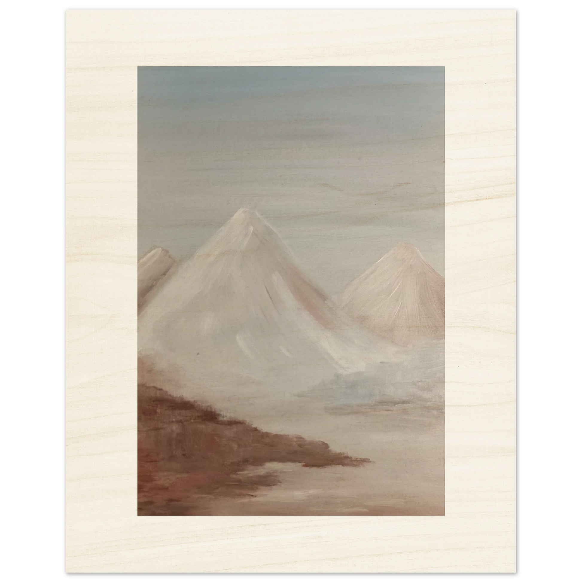 Mountain Mood acrylic painting printed onto wood.