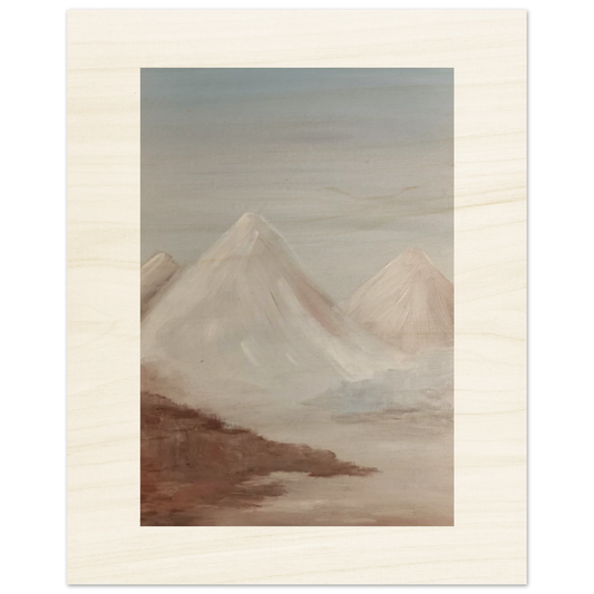 Mountain Mood acrylic painting printed onto wood.