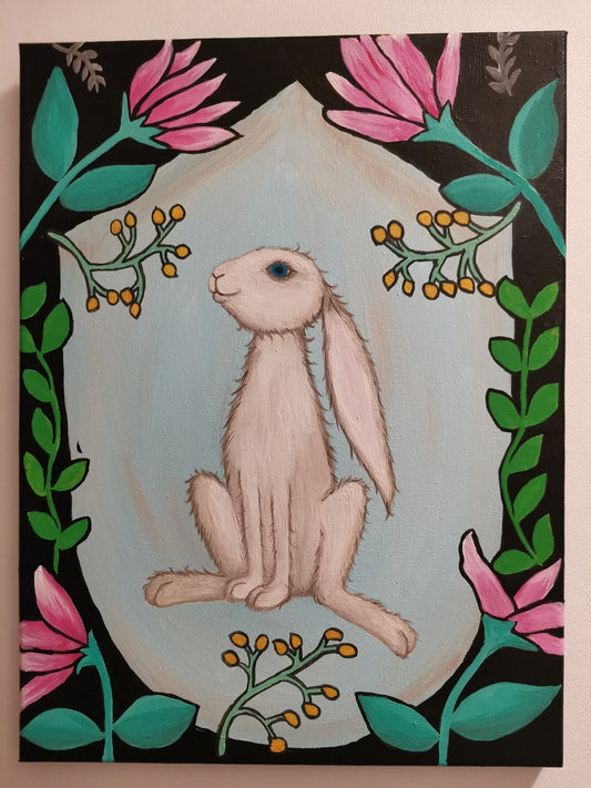 Carefree Bunny - Acrylic Painting on Canvas